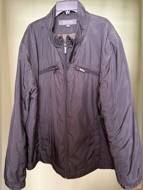 Preowned Men’s Kenneth Cole Reaction Lightweight Nylon Lined Black Jacket Sz XL